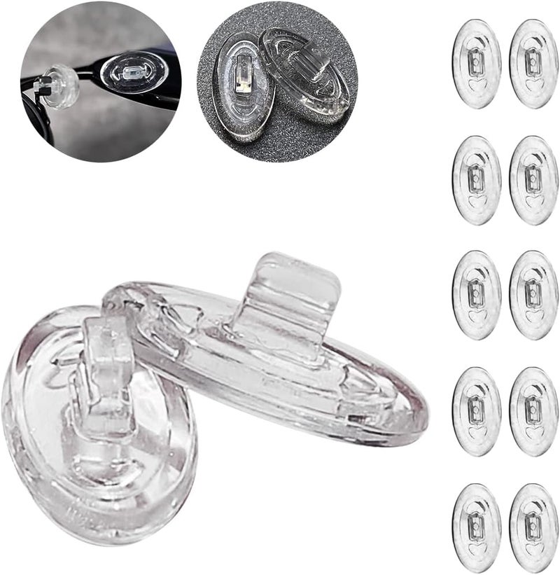Eazean Replacement Nose Pads for Oakley Eyeglasses/Sunglasses, 5 Pairs Clear Silicone Nose Pieces Guards - Image 1